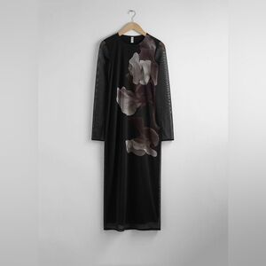 NWT & Other Stories Floral Maxi Dress Side Slit Pink Blue Size 4